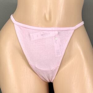 Victoria's Secret V-String Thong Panty Size Medium Light Pink Coquette Cutie